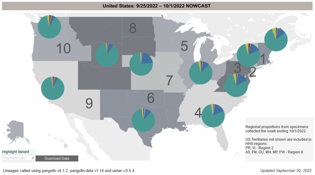 US COVID region